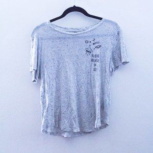 Embroidered Aliens Speckled T-Shirt